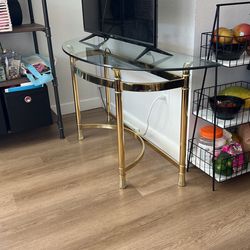 Gold Glass Entry Table 