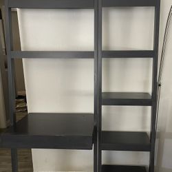 Crate And barrel Leaning Desk And Two bookcases 