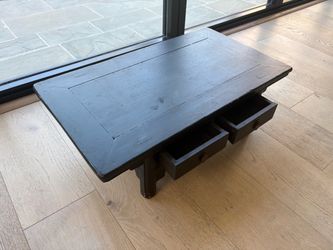 Black Low Platform Coffee Table with Drawers