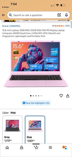 Brand New light Pink Laptop