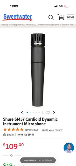 SM57 microphone recording