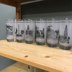 Complete collection of 6 Glasses commemorating Texas 150 year anniversary