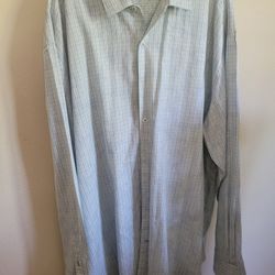 Tommy Bahama Shirt Mens XXLT Blue Multi Plaid Long Sleeve Button Up Cotton