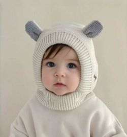 Adorable knitted bear balaclava warm, soft & perfect for winter!