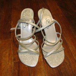 Silver Strappy Stilettos 