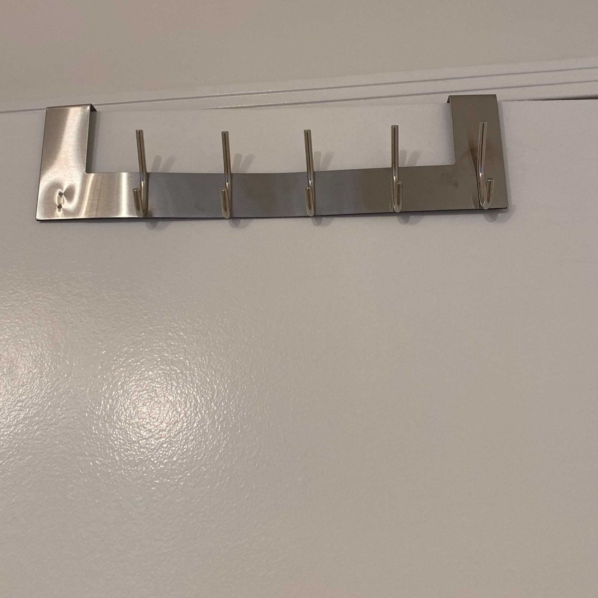 Over The Closet Door Hook Rack - 5 Hooks - Stainless Steel