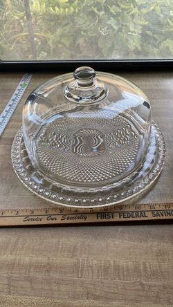 Glass Cake Plate with Dome Cover