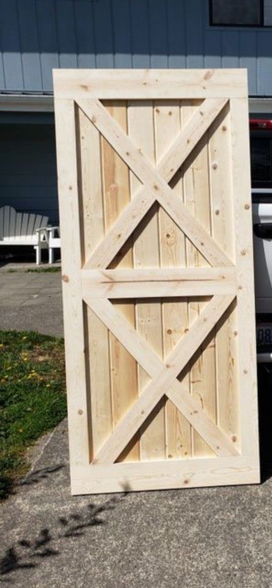 Pine Barn Door with X's