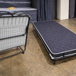 Foldable Twin Bed with Mattress Included – Heavy Duty Metal Frame