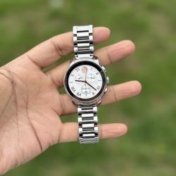 Movado Bold Silver Rose Gold Tone Hands Dial Chronograph Watch