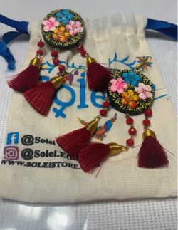 Floral Tassel Drop Earrings
