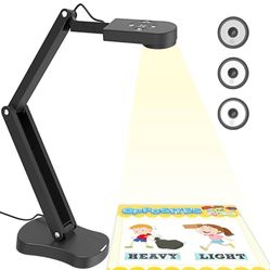 8MP Document Camera for Teachers and Classroom, USB Doc Camera, Webcam for A3 A4 Size with Dual Mic, LED Light, Up and Down, Left and Right Image Inve
