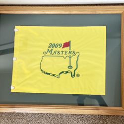 Framed 2009 Masters Flag $100 or Best Offer