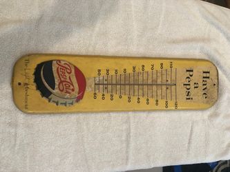Pepsi vintage thermometer 28”