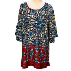 Lapogee Bell Sleeve Tunic Top 2X