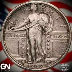Original 100% (1917-S)  TYPE 1 Standing Liberty Silver Quarter A9752
