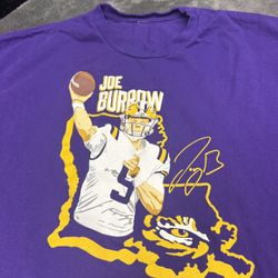 Purple and Yellow Joe Burrow LSU Tigers Men’s XL t-shirt #LSU #Tigers