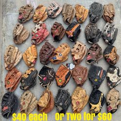Baseball Gloves $40 Each Or Take Two For $60 Have More Equipment Available