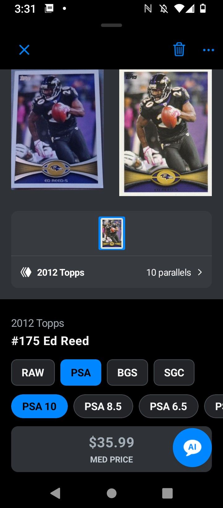 Ed Reed 2012 Topps