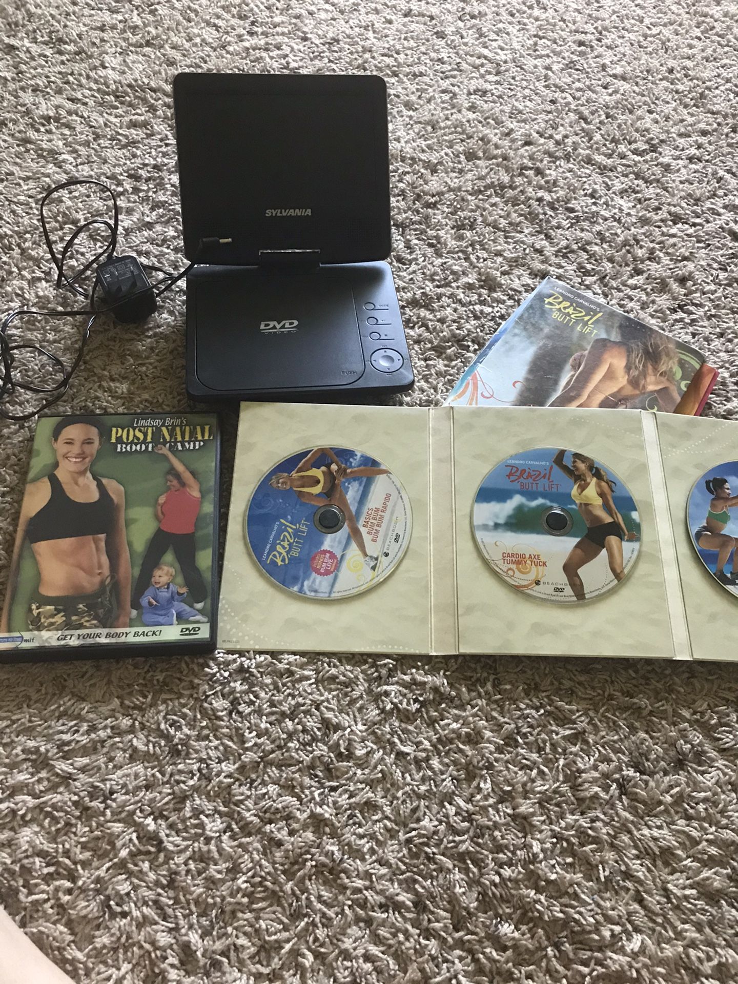 Portable dvd player used w workout dvd sets