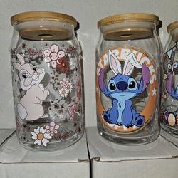 Stitch Glass Cups 💛💙