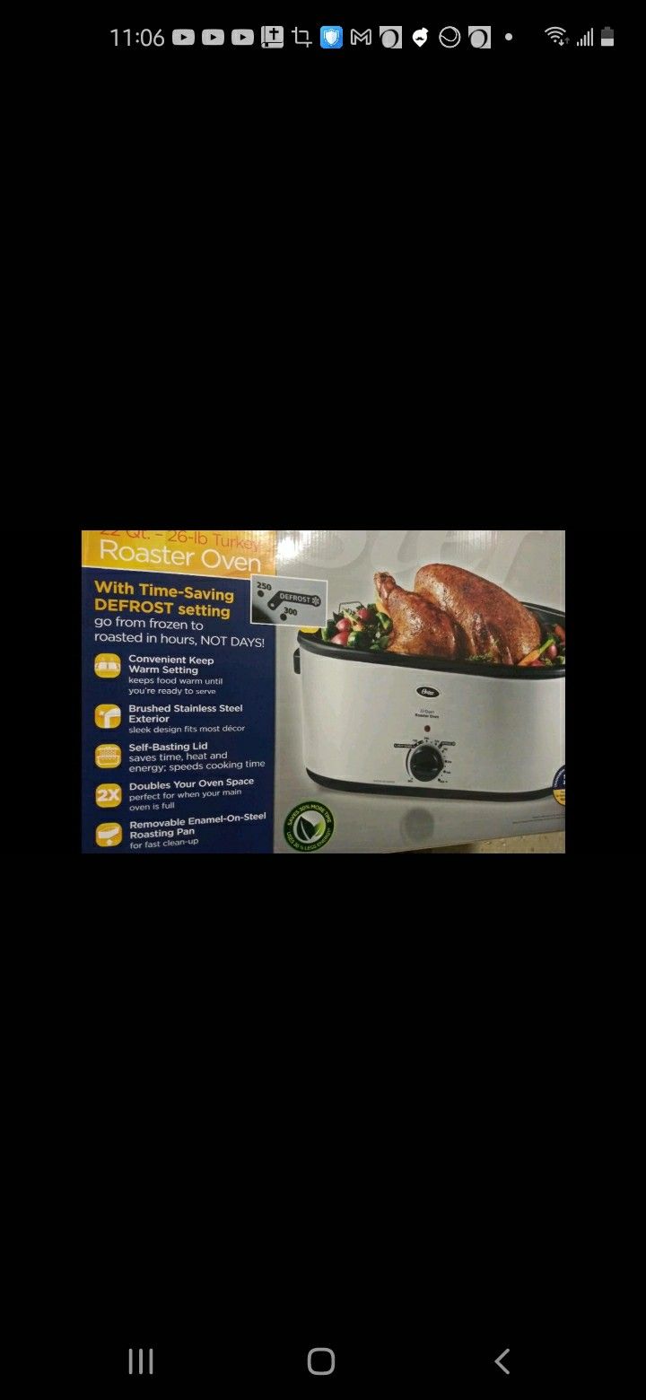 TURKEY ROASTER $59.99 firm cook upto 30lb Turkey new only tested