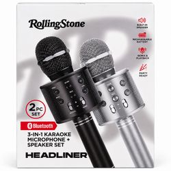 Rolling Stone Headliner 2-Piece Bluetooth Karaoke Microphone Set — New & Sealed
