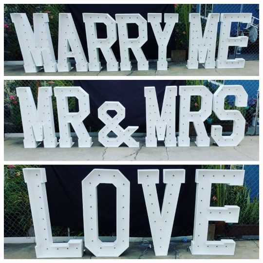 Marry Me Light up Letters for party decorations and proposal MARQUEE LETTERS