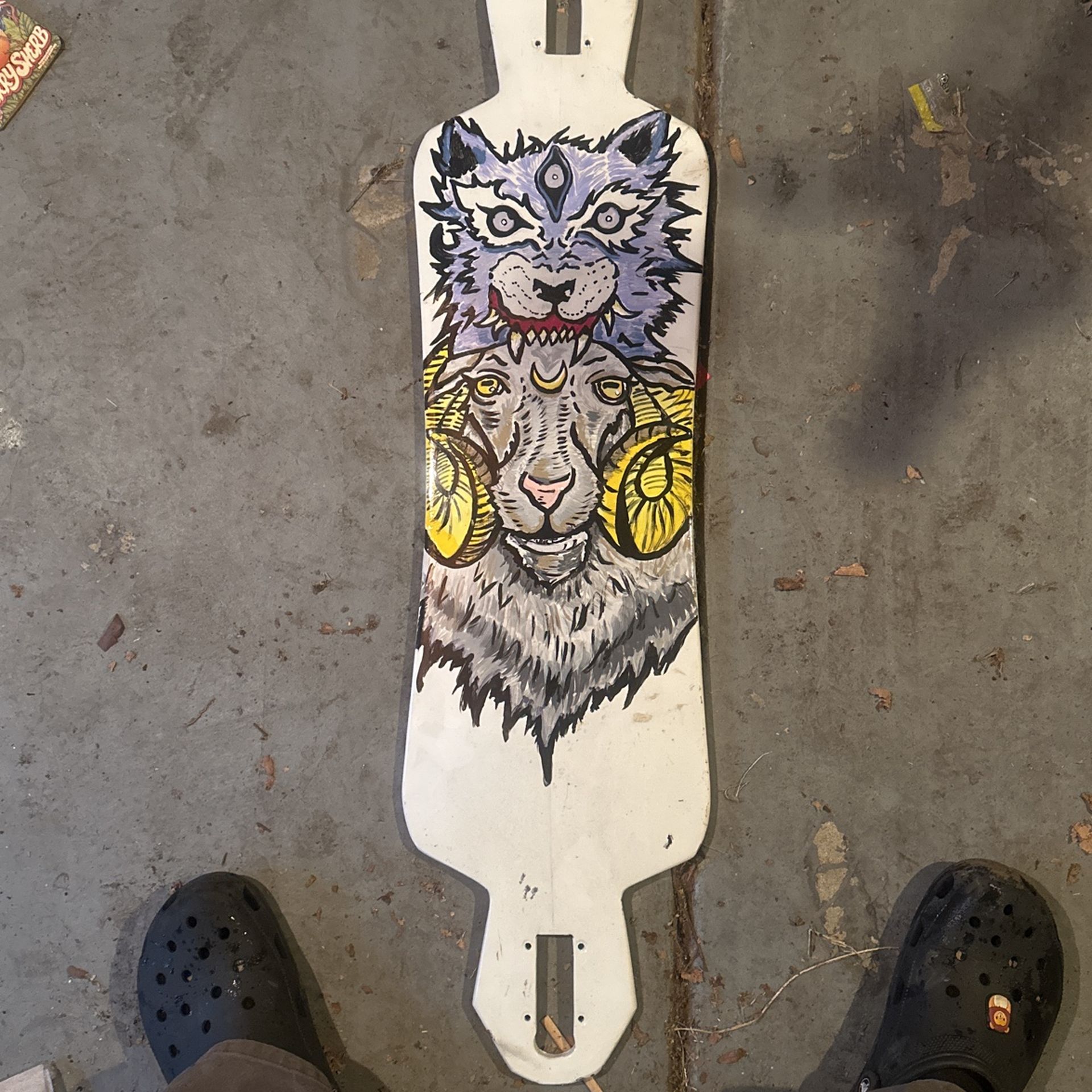 Custom Long Board Painted With Acrylic Cleared With Car Clear