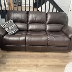Leather Recliner Sofa 