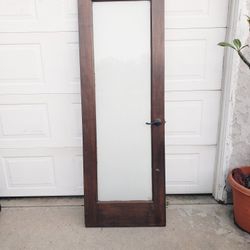 Wood Door With Frosted Glass