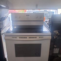 Whirlpool White Glass Top Range (Stove/Oven) - Can Deliver 