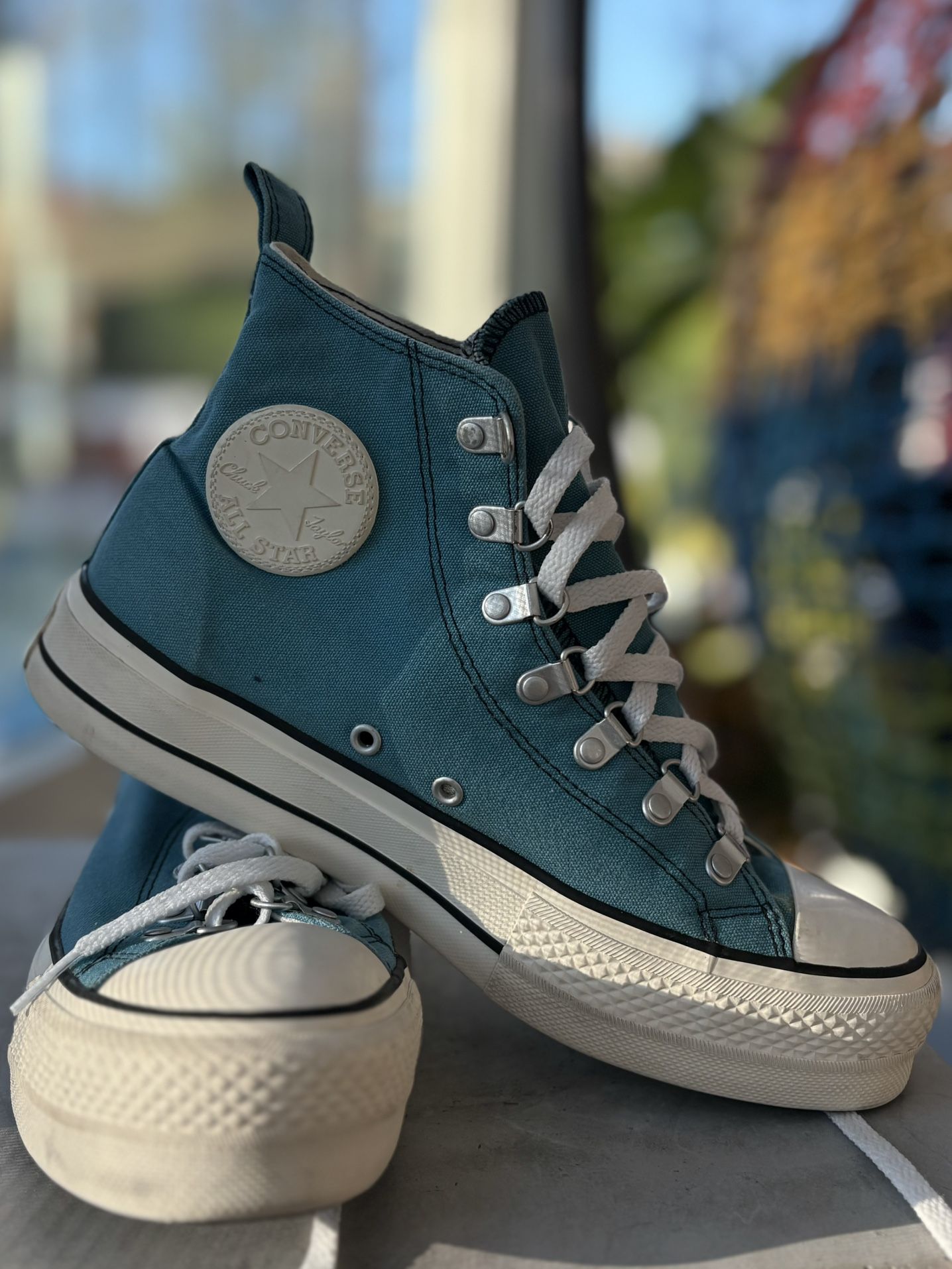 Teal Blue Converse Chuck Taylor All Star Lift Hi (Women’s 9.5)