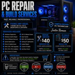 Pc Repair & Custom Pc Builds - $40 / $50