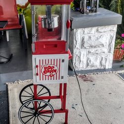 Nostalgia Popcorn Maker Machine - Professional Cart With 2.5 Oz Kettle Makes Up to 10 Cups