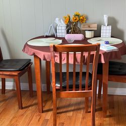 Drop leaf wood dining set