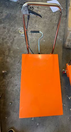 VEVOR Hydraulic Lift Table Cart, Orange, 50-Inch