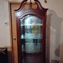 Very Nice Light Up China Hutch Made With Real Wood