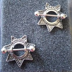 Sheriff  Badge Nipple Ring 