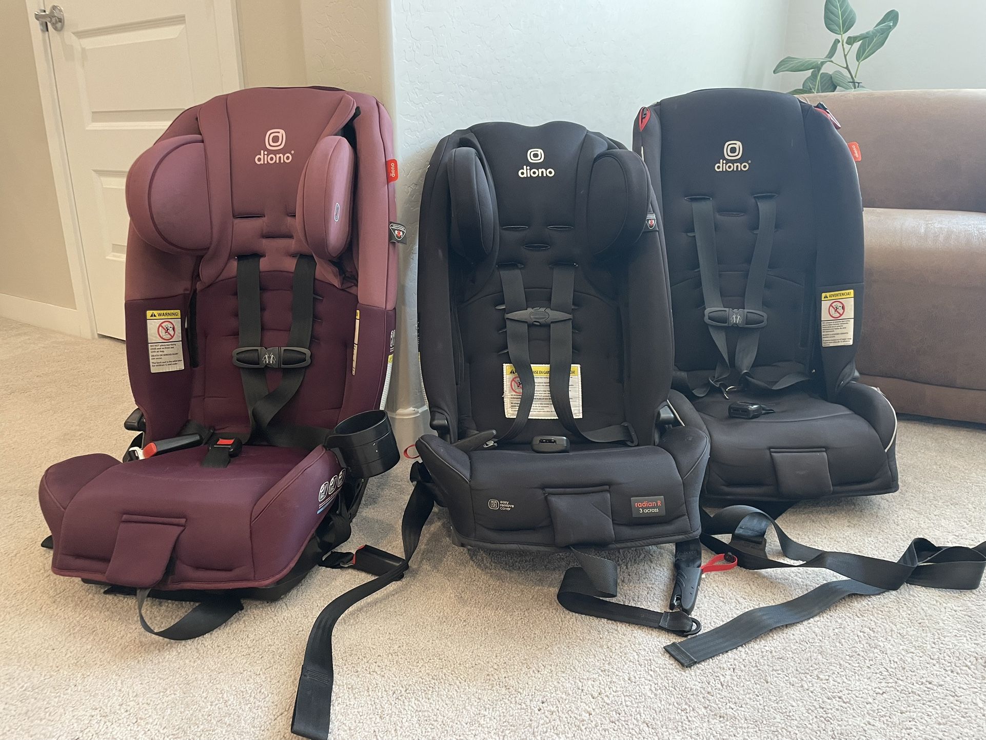 3 Diono Radian 3RXT Car seats