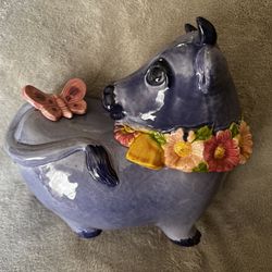 Mid- Century PoppyTrail Purple Cow Cookie Jar 