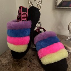 UGG Yeah Fluff Rainbow Sliders! 7 $120