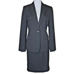 Jones New York Women's Gray Skirt Suit Blazer 