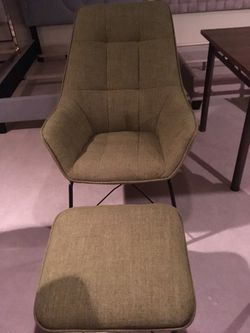 New green chair and ottoman- Price reduced for quick sale!