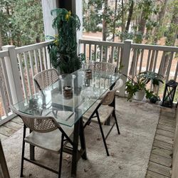 Pátio Table Set With 4 Chairs 