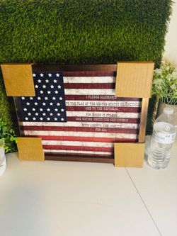American flag wood sign home decor! Brand new