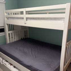 Triple Trundle Bunkbed, Twin, Full, Twin, Storage In Stairs