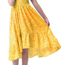 Girls Summer Dress - Yellow 