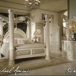 Michael Amini Monte Carlo Snow Bedroom Set 