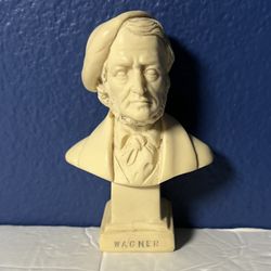 Vintage Wagner Mini Bust Figurine Made in Italy - Classical Composer Statue 5.5”